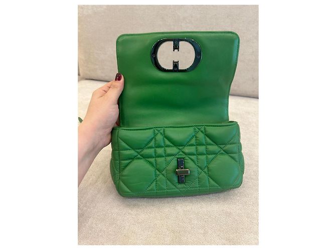 Dior Caro Borsa a tracolla Pelle Cannage Verde - vista 6