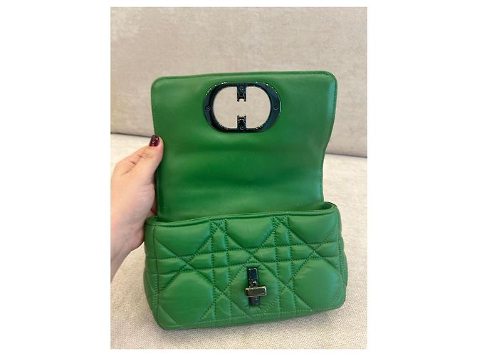 Dior Caro Borsa a tracolla Pelle Cannage Verde - vista 7