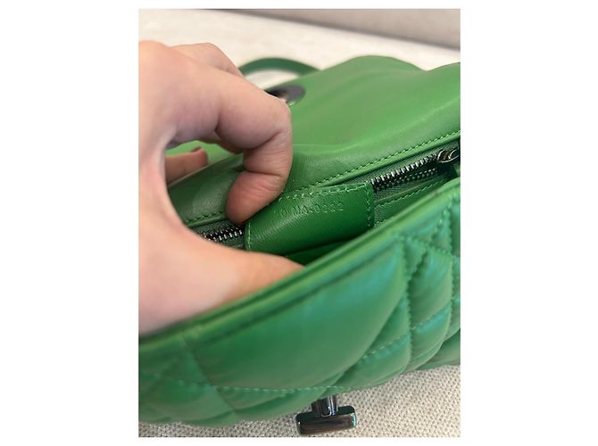 Dior Caro Borsa a tracolla Pelle Cannage Verde - vista 9