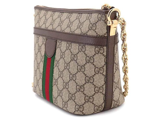 Borsa a Spalla con Catena Ophidia Gucci Marrone Beige - vista 4