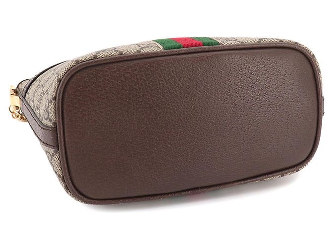 Borsa a Spalla con Catena Ophidia Gucci Marrone Beige - vista 5