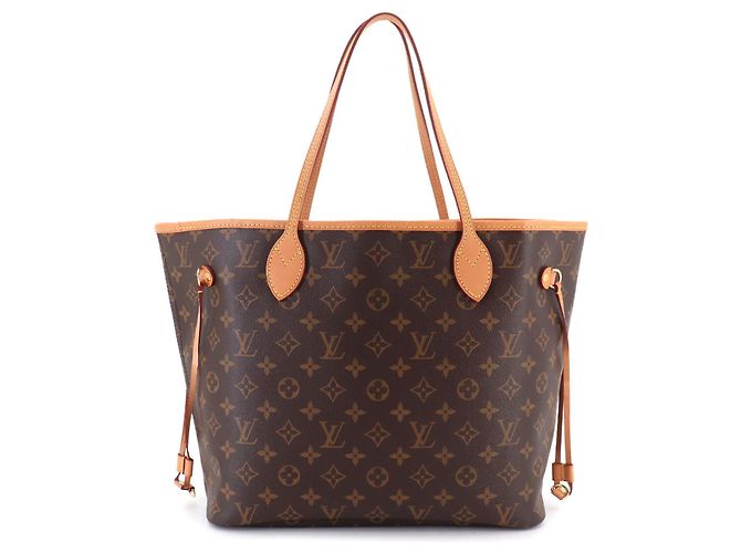 Borsa Tote Louis Vuitton Neverfull MM Monogram Marrone Beige Monogramma - vista 2