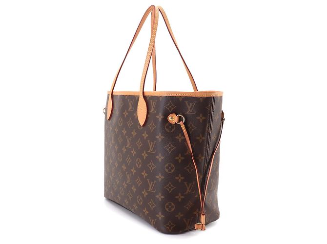 Borsa Tote Louis Vuitton Neverfull MM Monogram Marrone Beige Monogramma - vista 3