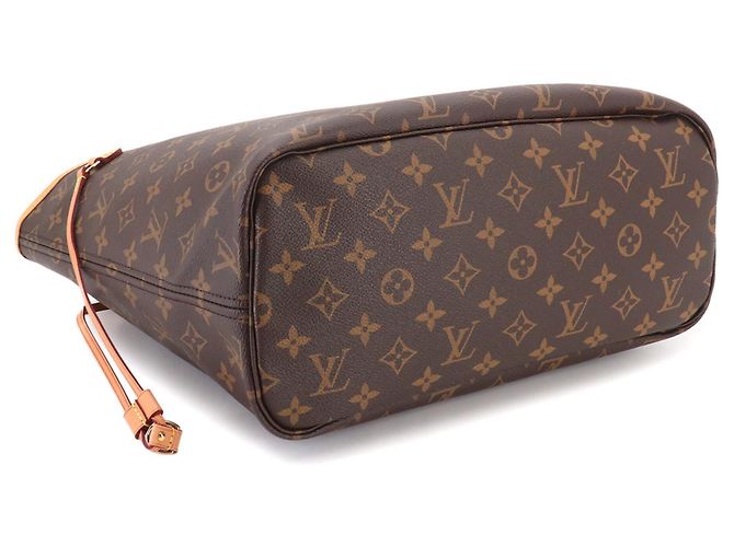 Borsa Tote Louis Vuitton Neverfull MM Monogram Marrone Beige Monogramma - vista 4