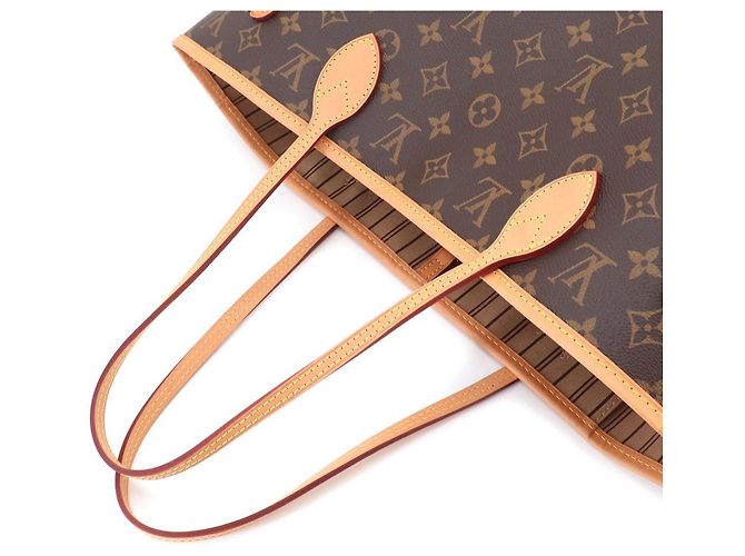 Borsa Tote Louis Vuitton Neverfull MM Monogram Marrone Beige Monogramma - vista 5
