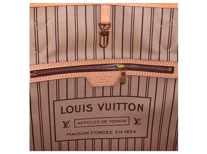 Borsa Tote Louis Vuitton Neverfull MM Monogram Marrone Beige Monogramma - vista 7