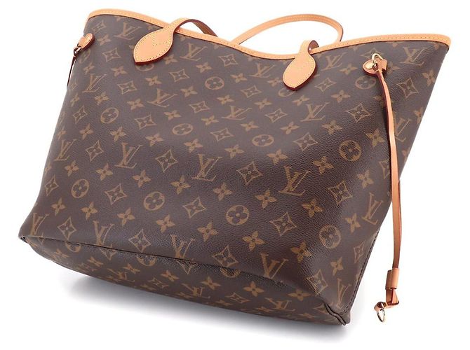 Borsa Tote Louis Vuitton Neverfull MM Monogram Marrone Beige Monogramma - vista 8