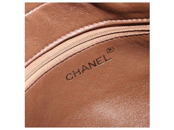 Chanel Vintage Diamond CC Flap Pocket gestepptes Lammleder Medium Beige - Ansicht 6