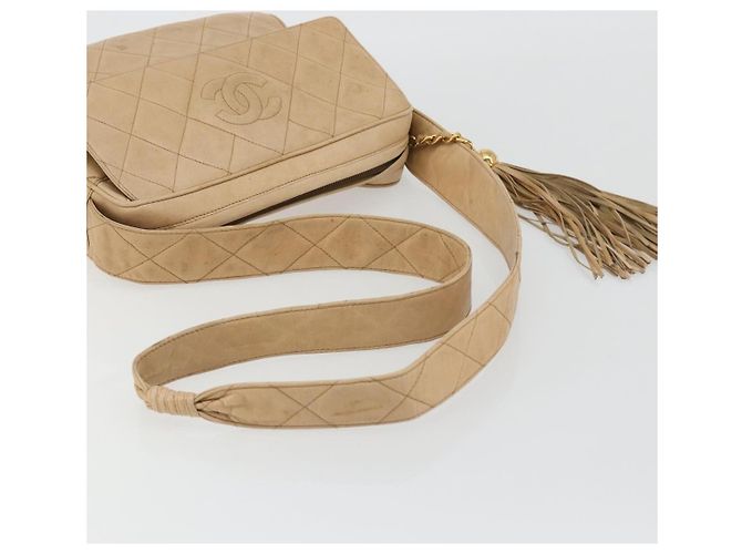Chanel Vintage Diamond CC Flap Pocket gestepptes Lammleder Medium Beige - Ansicht 7
