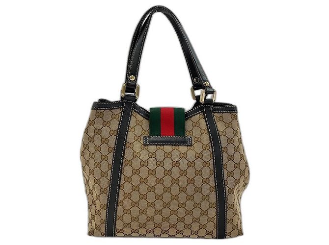 Borsa Tote Gucci GG Canvas marrone - vista 3
