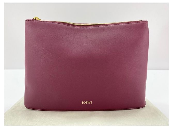 Clutch Pouch in pelle rosso vino Loewe Bordò - vista 10