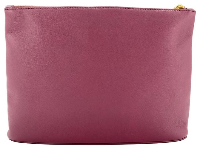 Clutch Pouch in pelle rosso vino Loewe Bordò - vista 2