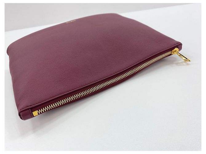 Clutch Pouch in pelle rosso vino Loewe Bordò - vista 8