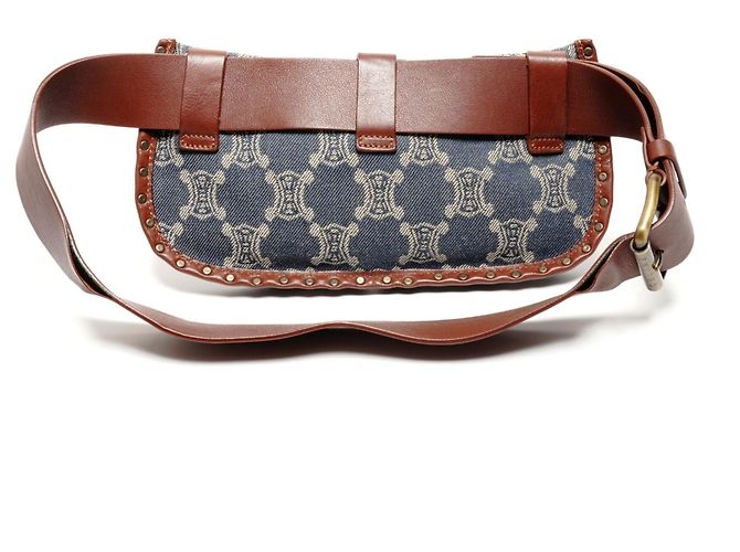 Céline Borsa Cintura Celine Denim Macadam Triomphe Blu - vista 2