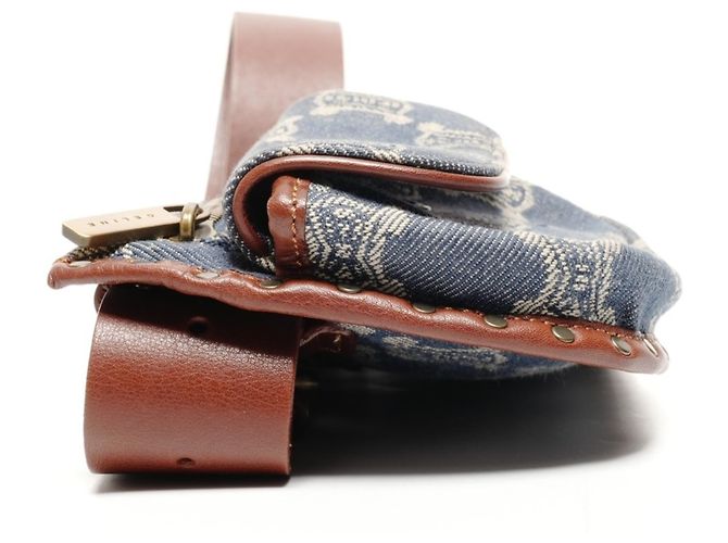 Céline Borsa Cintura Celine Denim Macadam Triomphe Blu - vista 3