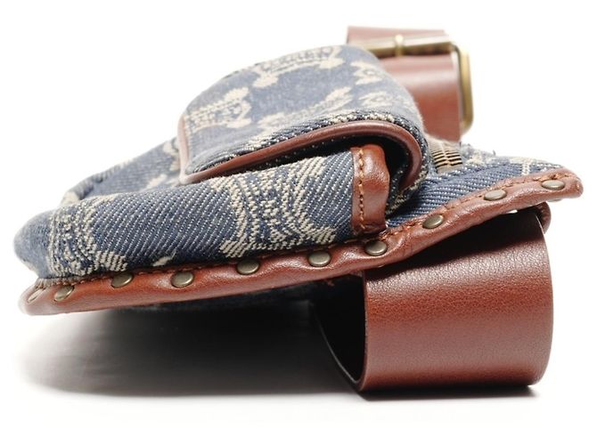 Céline Borsa Cintura Celine Denim Macadam Triomphe Blu - vista 4