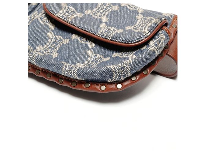 Céline Borsa Cintura Celine Denim Macadam Triomphe Blu - vista 6