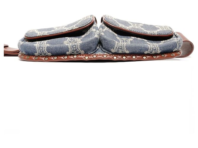 Céline Borsa Cintura Celine Denim Macadam Triomphe Blu - vista 7