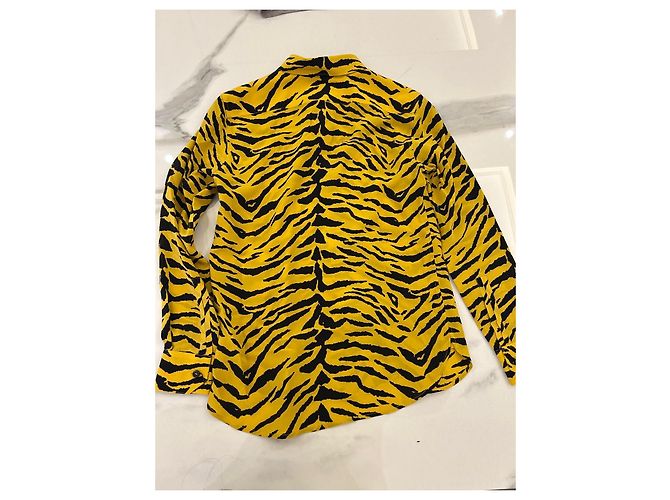 Camisa Saint Laurent estampado cebra amarillo Negro - vista 2