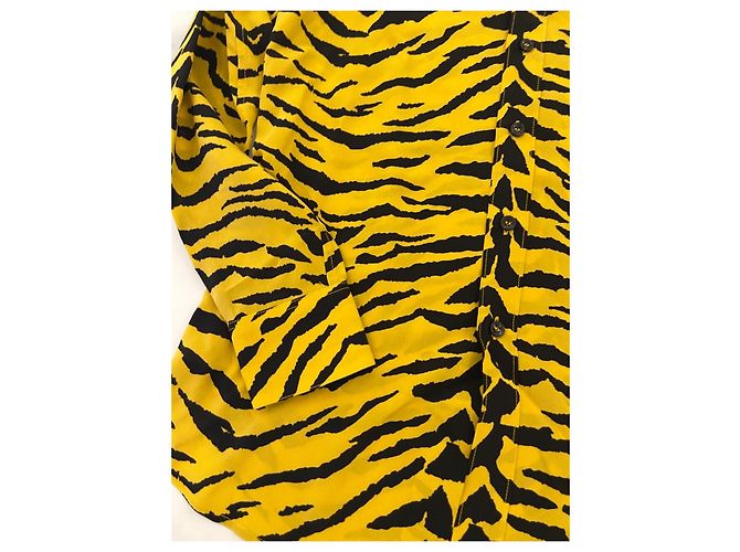 Camisa Saint Laurent estampado cebra amarillo Negro - vista 3