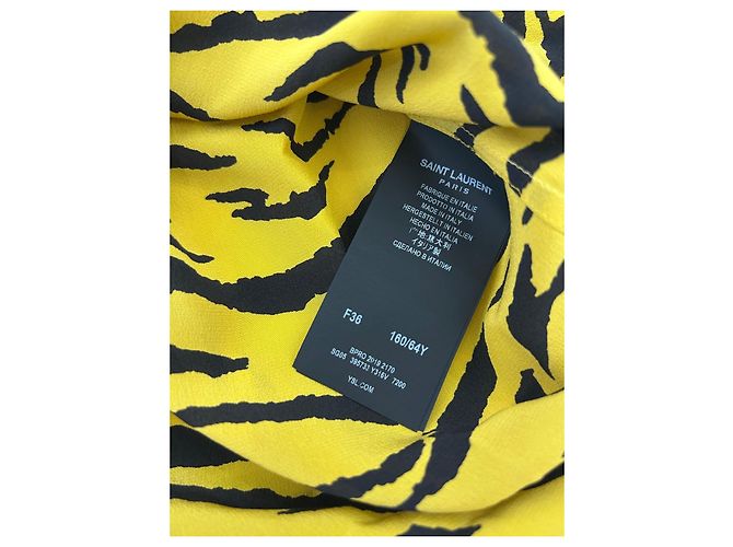 Camisa Saint Laurent estampado cebra amarillo Negro - vista 6