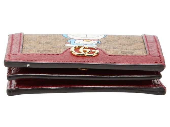 Cartera Bi-fold Mini GG Supreme Doraemon Gucci Beige Burdeos - vista 3