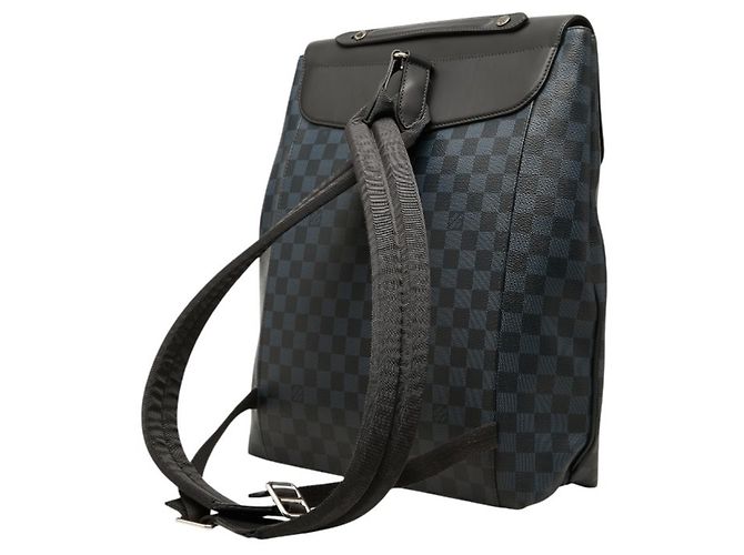 Zaino Louis Vuitton Damier Cobalt Newport Nero Blu navy - vista 2