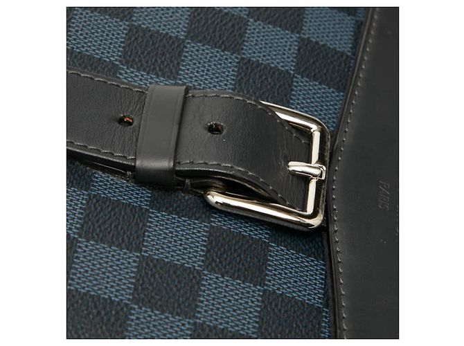 Zaino Louis Vuitton Damier Cobalt Newport Nero Blu navy - vista 8