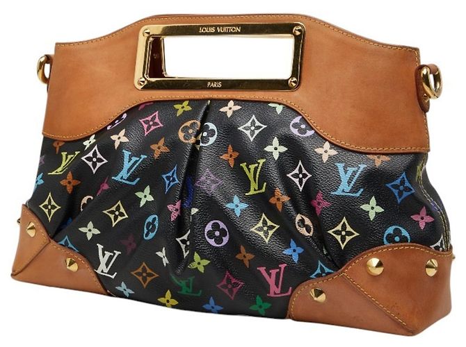 Borsa Louis Vuitton Monogram Multicolor Judy MM Nero Multicolore - vista 2