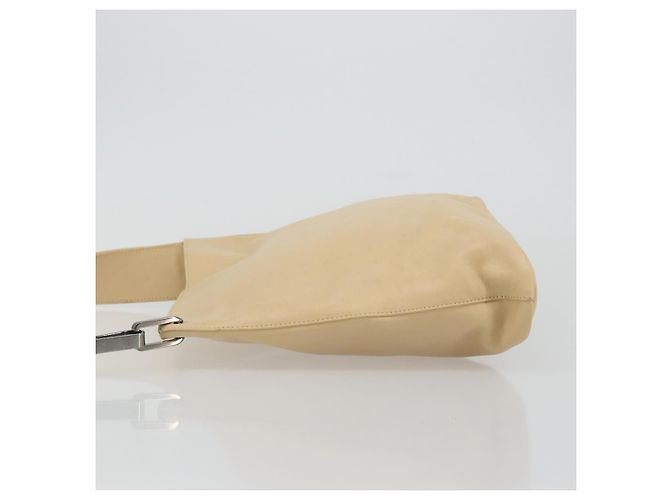 Gucci Vintage Flat Messenger in pelle Beige - vista 4
