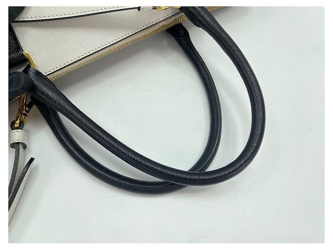 Borsa a mano in pelle bianca Prada Bianco - vista 10