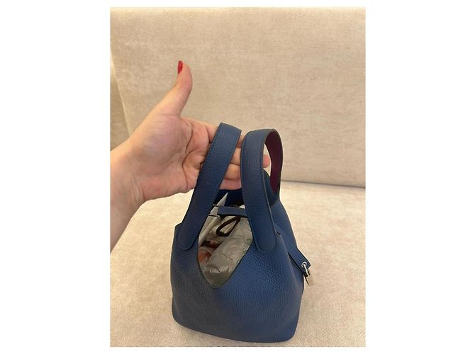 Hermès Picotin Lock 18 in pelle Taurillon Clémence - Blu Anemone - Ansicht 5