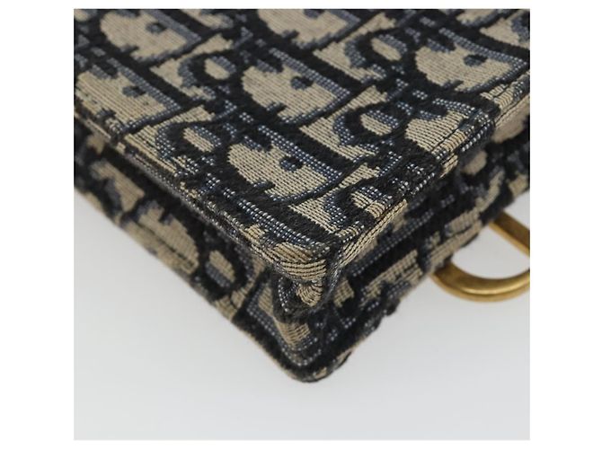 Borsa a tracolla Christian Dior Trotter Chain Saddle in tela Navy Auth ka5168V Blu navy - vista 13