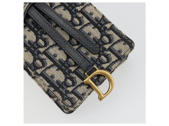 Borsa a tracolla Christian Dior Trotter Chain Saddle in tela Navy Auth ka5168V Blu navy - vista 14