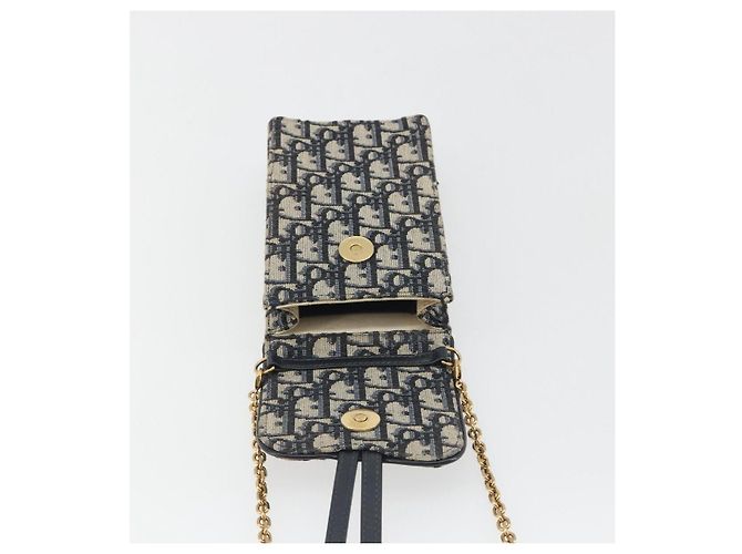 Borsa a tracolla Christian Dior Trotter Chain Saddle in tela Navy Auth ka5168V Blu navy - vista 15