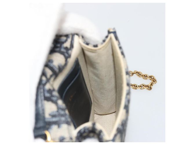 Borsa a tracolla Christian Dior Trotter Chain Saddle in tela Navy Auth ka5168V Blu navy - vista 18