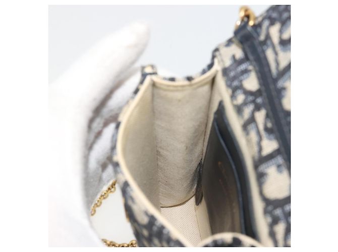 Borsa a tracolla Christian Dior Trotter Chain Saddle in tela Navy Auth ka5168V Blu navy - vista 19