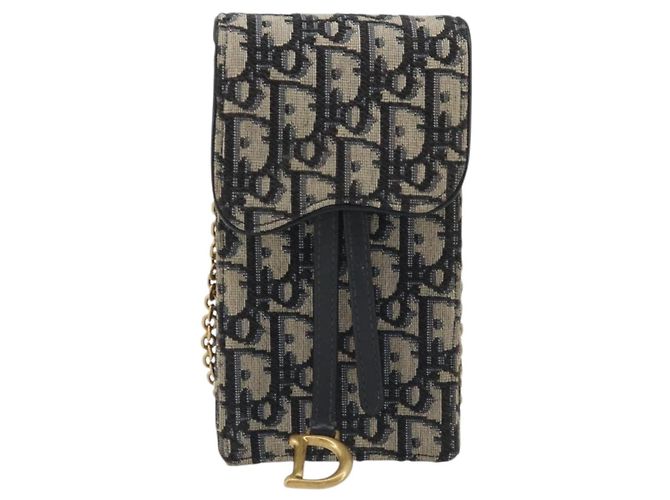 Borsa a tracolla Christian Dior Trotter Chain Saddle in tela Navy Auth ka5168V Blu navy - vista 2