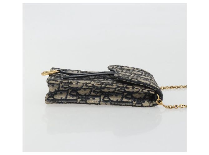 Borsa a tracolla Christian Dior Trotter Chain Saddle in tela Navy Auth ka5168V Blu navy - vista 4