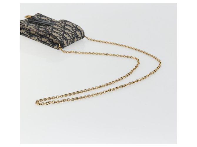Borsa a tracolla Christian Dior Trotter Chain Saddle in tela Navy Auth ka5168V Blu navy - vista 7