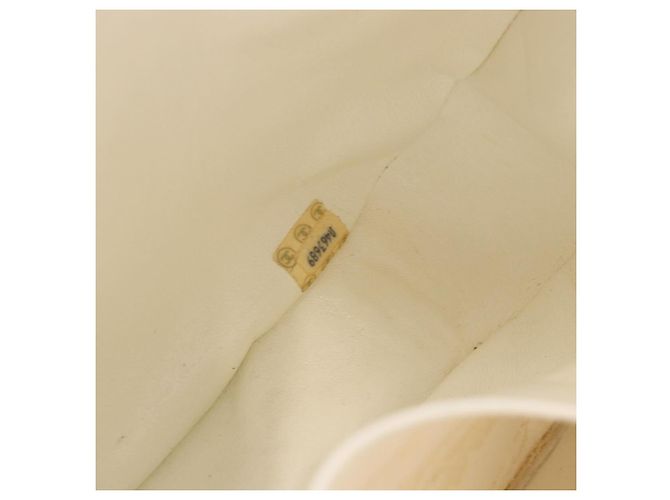 CHANEL Borsa a Spalla Matelasse con Catena in Pelle di Agnello Bianco Oro CC Auth 190491 D'oro - vista 21