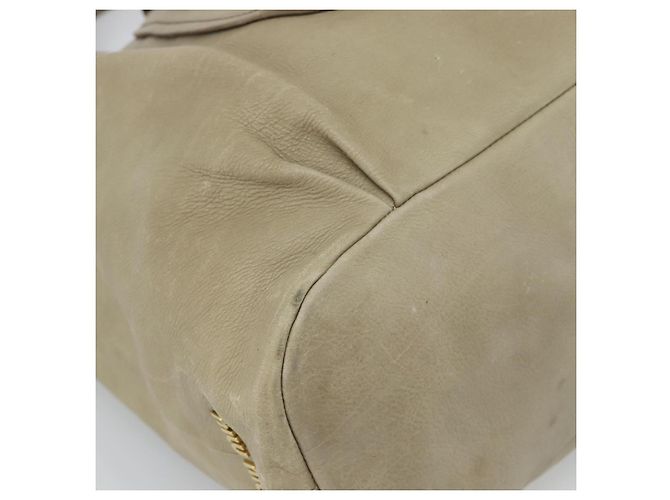 Miu Miu Tote Bag Leder 2way Beige Gold Auth 191362 Golden - Ansicht 13
