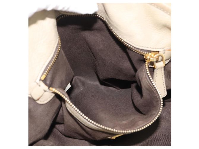 Miu Miu Tote Bag Leder 2way Beige Gold Auth 191362 Golden - Ansicht 24