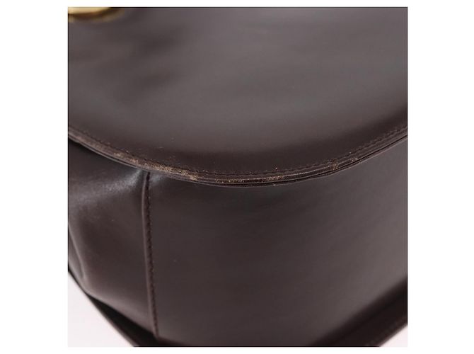 Borsa Salvatore Ferragamo Gancini in pelle marrone oro Auth 191557 D'oro - vista 12