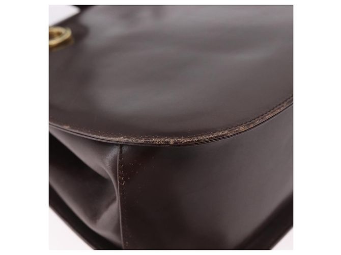 Borsa Salvatore Ferragamo Gancini in pelle marrone oro Auth 191557 D'oro - vista 14