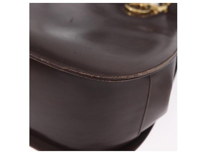 Borsa Salvatore Ferragamo Gancini in pelle marrone oro Auth 191557 D'oro - vista 15