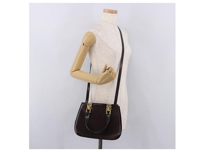 Borsa Salvatore Ferragamo Gancini in pelle marrone oro Auth 191557 D'oro - vista 22