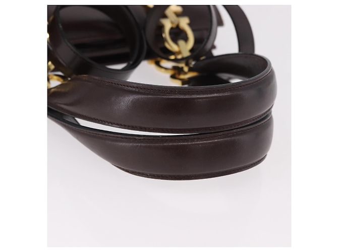 Borsa Salvatore Ferragamo Gancini in pelle marrone oro Auth 191557 D'oro - vista 7