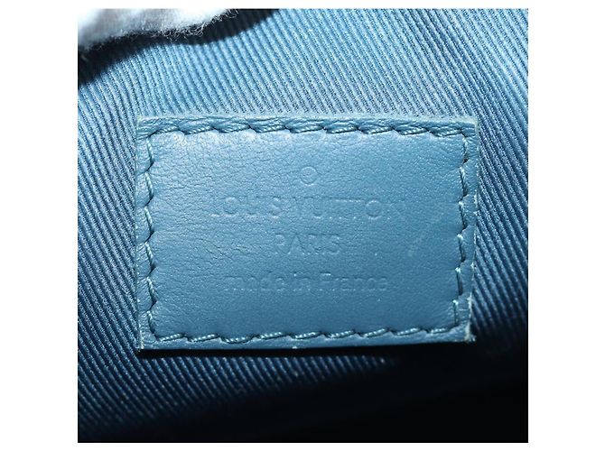 Borsa Keepall XS Aerogram LOUIS VUITTON in pelle blu M81003 LV Auth 189893M - vista 10