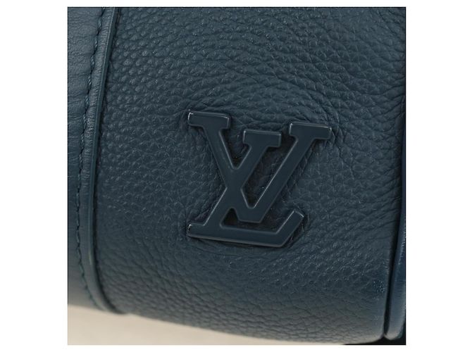 Borsa Keepall XS Aerogram LOUIS VUITTON in pelle blu M81003 LV Auth 189893M - vista 19